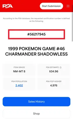 Charmander Shadowless - PSA 8 - Pokemon Base Set 046/102 - Image 4
