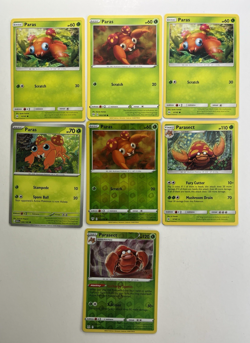 Pokemon Tcg Lot of 7 Paras, Parasect Reverse Holo Common basic - Image 1