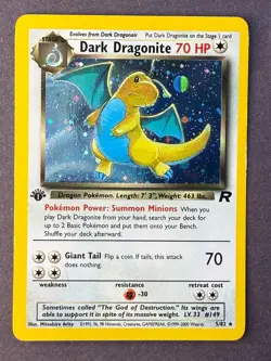 Dark Dragonite First Edition Team Rocket Pokemon TCG 5/82 Stage 1 Rare Holo - Image 1