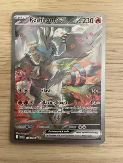 2025 POKEMON WHITE FLARE #166/086 RESHIRAM EX SPECIAL ILLUSTRATION RARE - Image 1