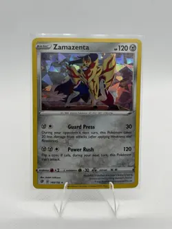 Pokemon TCG Rebel Clash Zamazenta Cracked Ice Holo 140/192 LP Condition - Image 1