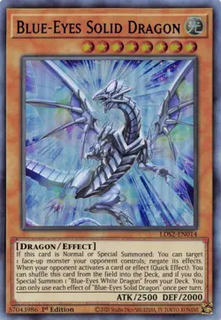 Yugioh! 3x Blue-Eyes Solid Dragon x3 - LDS2-EN014 - Ultra 1st Mix Color - NM/M - Image 1