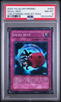 2002 YU-GI-OH! THE ETERNAL DUELIST SOUL PROMO #003 SKULL DICE PSA 8 - Image 1