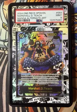 Bandai One Piece Emperors Marshall D. Teach Alt Art Foil OP09-093 PSA 9 2024 - Image 1