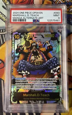 Bandai One Piece Emperors Marshall D. Teach Alt Art Foil OP09-093 PSA 9 2024 - Image 2