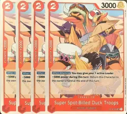 Super Spot-Billed Duck Troops (OP04-009) One Piece TCG x4 Playset ENG NM - Image 1