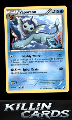 Vaporeon 25/108 Pokemon Uncommon Dark Explorers Card LP - Image 1