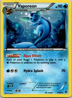 Vaporeon - 22/98 (Cosmos Holo) Promo Miscellaneous Cards & Products 022/098 LP - Image 1