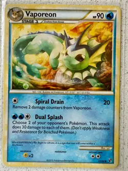 VAPOREON - 41/90 - UNDAUNTED - POKEMON CARD - NM - NON HOLO - Image 1