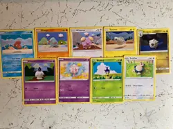 LOT OF 9 POKEMON CARDS - FIBER ART KNIT CROCHET ILLUS. ASOKO ITO NON HOLOS - Image 1
