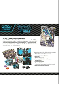 Pokemon Trading Card Games Scarlet & Violet 10.5 Black Bolt Elite Trainer Box - Image 2