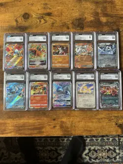 CGC Graded Pokemon TCG Lot - 10 Japanese Holo Cards Charizard Lugia Blastoise - Image 1