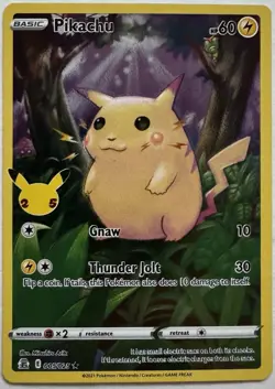 Pokemon TCG Celebrations Pikachu Holo Rare Card 005/025 NM/Mint Condition - Image 1