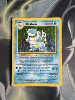 Pokemon TCG Blastoise Holo Card Base Set 2/102 Unlimited Played - Image 1