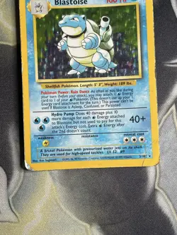 Pokemon TCG Blastoise Holo Card Base Set 2/102 Unlimited Played - Image 2