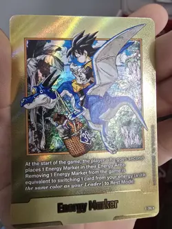 Bandai Dragon Ball Super Son Goku Energy Marker Gold Holo Card E-86 - Image 2