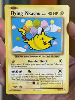 POKEMON FLYING PIKACHU 110/108 RARE SECRET RARE EVOLUTIONS NM CARD - Image 1