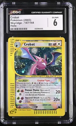 CGC 6 Crobat 2003 Skyridge 147/144 Holo Pokemon Card - Image 1