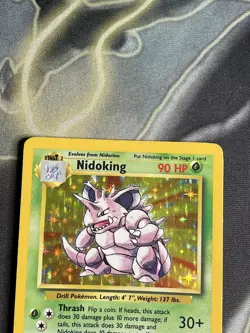 Nidoking 11/102 Base Set Rare Holo Pokemon Card WOTC 1999 - LP - Image 2