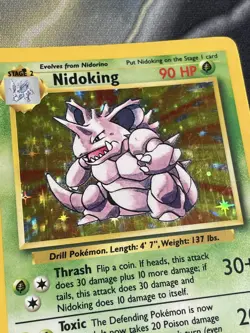 Nidoking 11/102 Base Set Rare Holo Pokemon Card WOTC 1999 - LP - Image 4