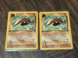 2x Kabuto 50/62 Fossil First Edition Pokemon Card - Image 1