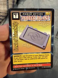 Digimon Crest Of Friendship Power Option Bo-103 1999 Bandai Card - Image 1