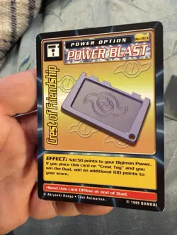 Digimon Crest Of Friendship Power Option Bo-103 1999 Bandai Card - Image 2