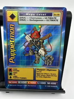 Puppetmon Card Bo-96 Mega Level Digimon Holo Foil, Bandai 1999 - Image 1