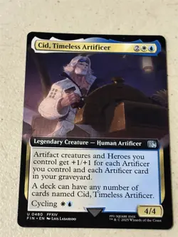 mtg borderless Cid Timeless Artificer, Final Fantasy, unplayed - Image 1