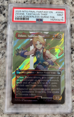 MTG FINAL FANTASY CHARACTER BORDERLESS SURGE FOIL Zidane, Tantalus Thief PSA 9 - Image 1