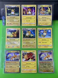 Pokemon Binder Collection Raichu Cards Platinum XY Sun & Moon Sword & Shield - Image 1