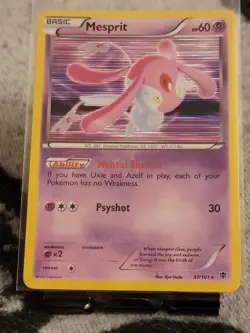 LP/NM Mesprit 37/101 - Plasma Blast Holo Rare Pokemon TCG - Image 1