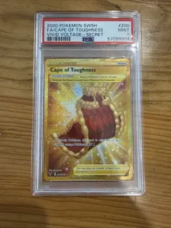 PSA 9 Cape of Toughness 200/185 Vivid Voltage Secret Rare 2020 Pokemon SWSH Gold - Image 1