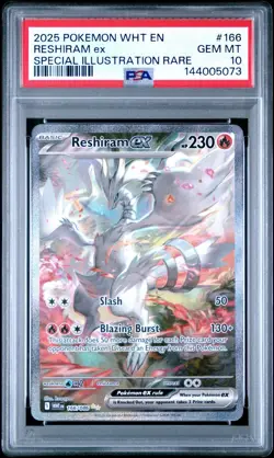 Reshiram ex SIR White Flare 166/086 PSA 10 (Pokemon SVP TCG) - Image 1