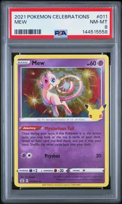 2021 POKEMON CELEBRATIONS #011 MEW PSA 8 - Image 1