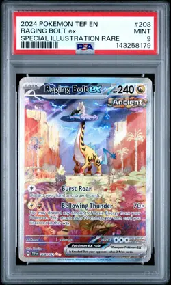 PSA 9 Mint Pokemon Temporal Forces Raging Bolt Ex Special Illustration Rare #208 - Image 1