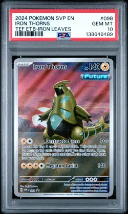 2024 POKEMON SVP EN-SV BLACK STAR PROMO #098 IRON THORNS PSA 10 - Image 1