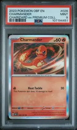 2023 Pokemon OBF Charmander Charizard ex Premium Collection PSA 9 - Image 1