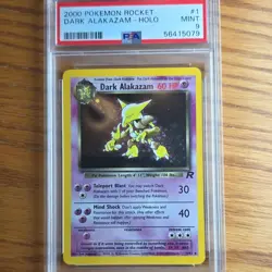 Pokemon TCG Dark Alakazam Holo Rare Team Rocket 1/82 2000 Unlimited PSA 9 - Image 1