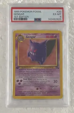 GENGAR 1999 Pokemon Fossil 1st Edition #20 - PSA 6 EX-MT - Image 1