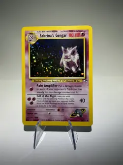 Pokemon Sabrina's Gengar 14 Holo Rare W/ Double Swirl Gym Heroes LP+ - Image 1