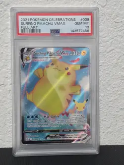 Surfing Pikachu VMAX 009/025 - Celebrations PSA 10 Gem Mint Pokemon - Image 1