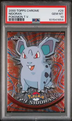 2000 TOPPS CHROME POKEMON T.V. #29 NIDORAN PSA 10 - Image 1