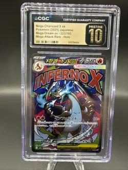 CGC Pristine 10 Mega Charizard X ex 223/193 Mega Dream ex Japanese Pokemon - Image 1