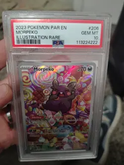 2023 Pokemon Paradox Rift 206 Morpeko Illustration PSA 10 - Image 1