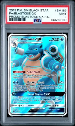 2019 Pokemon Black Star Promo #SM189 Blastoise GX PSA 9 Mint - Image 1