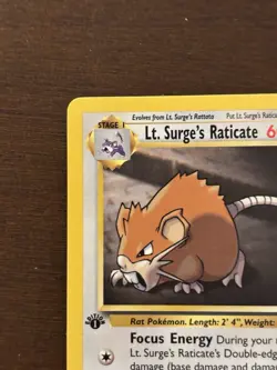Pokemon TCG Lt. Surge's Raticate Gym Challenge 1st Edition Uncommon 53/132 60 HP - Image 5