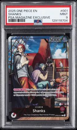 2025 ONE PIECE PROMOS PSA MAGAZINE EXCLUSIVE #001 SHANKS PSA 9 - Image 1