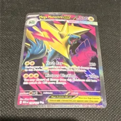 Pokemon Mega Manectric EX full art 330 HP Lightning Card 158/132 English - Image 1