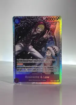 Bandai Rosinante & Law Holo Character One Piece Card Game 8000 Power EB04-038 - Image 1